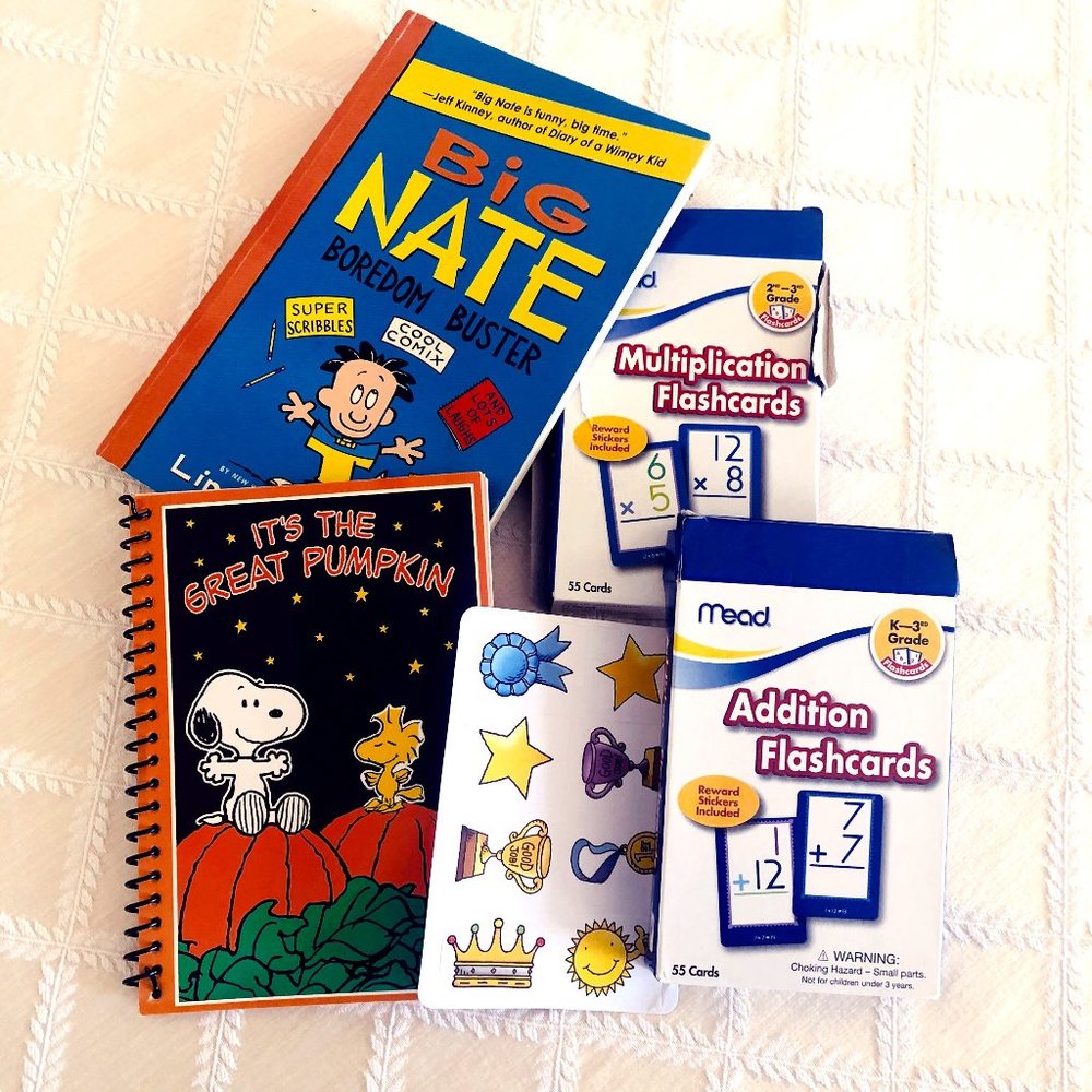 Educational Bundle Flashcards, Puzzle Book, Diary